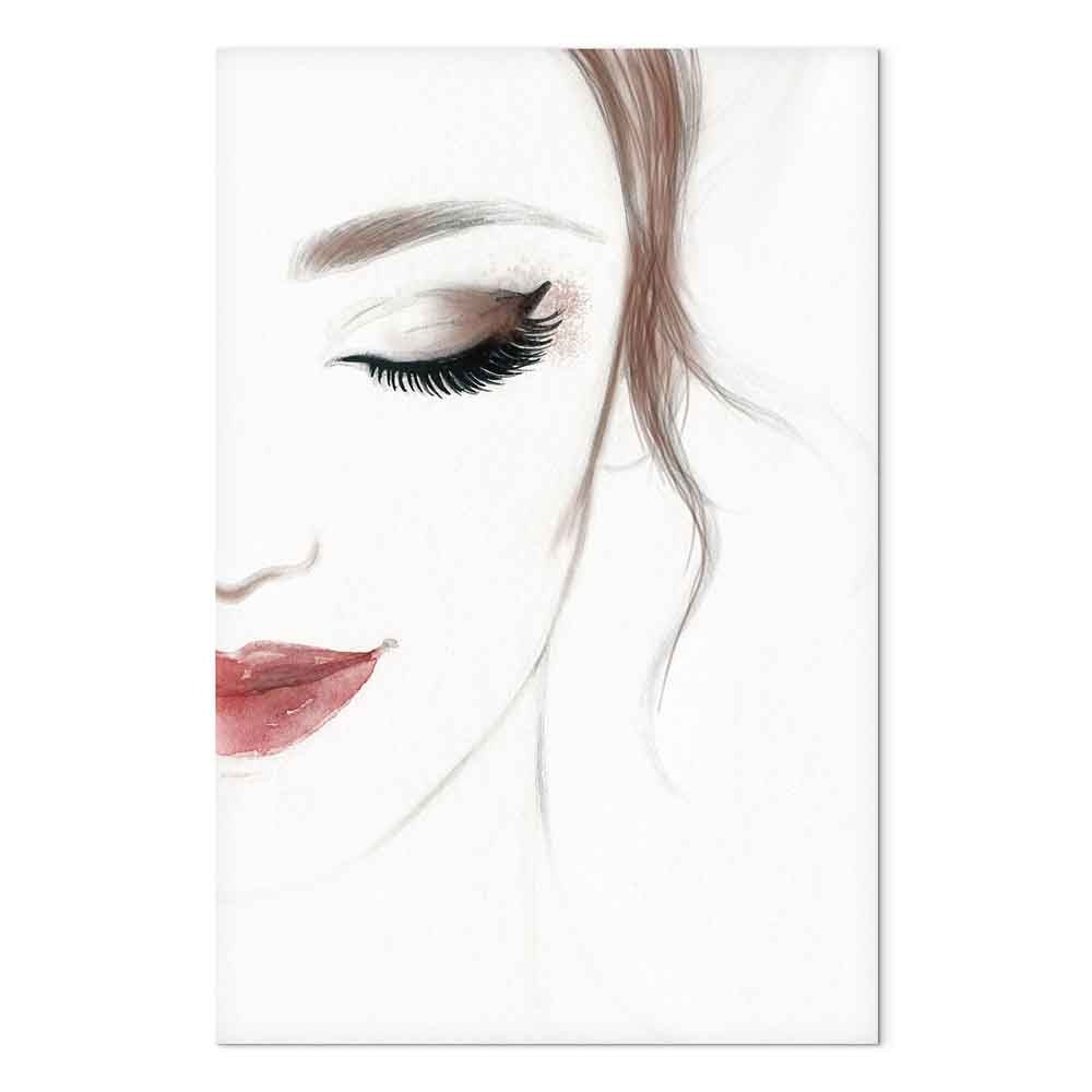 Delicate Female Portrait Vertical Canvas Print