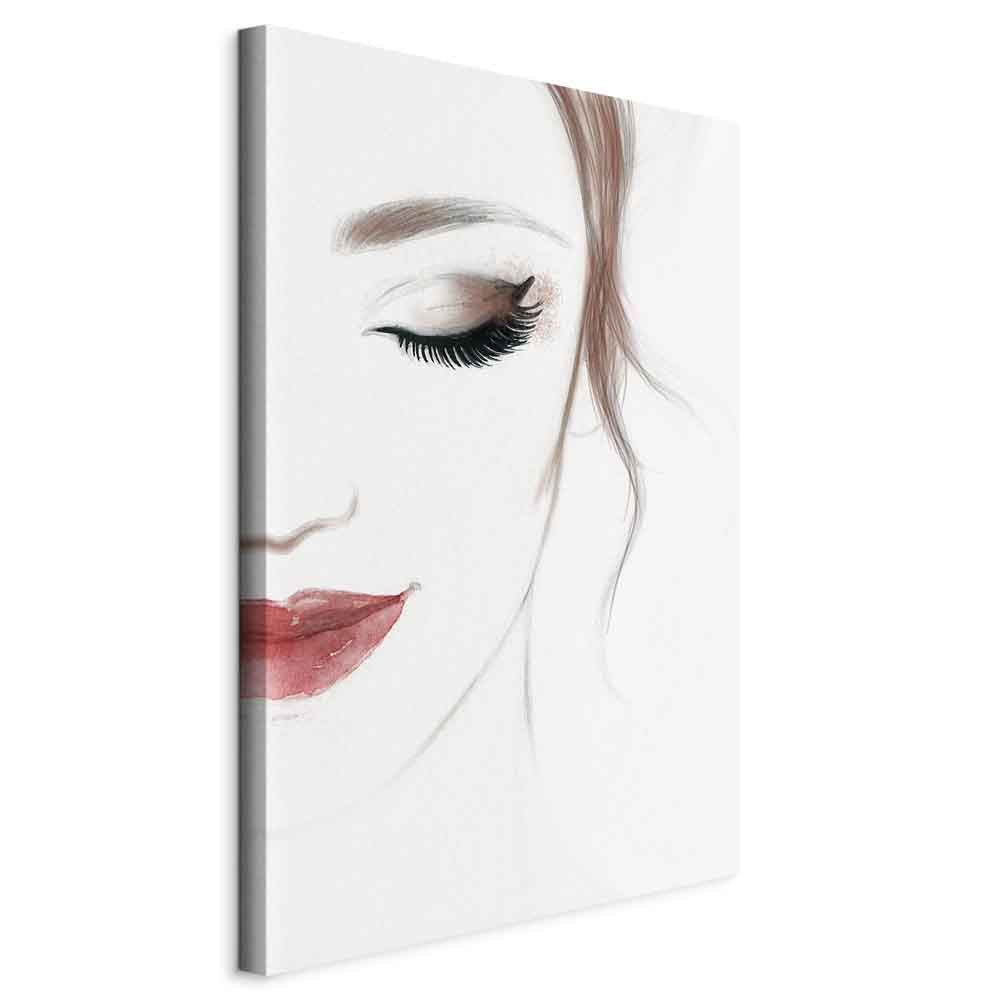 Delicate Female Portrait Vertical Canvas Print