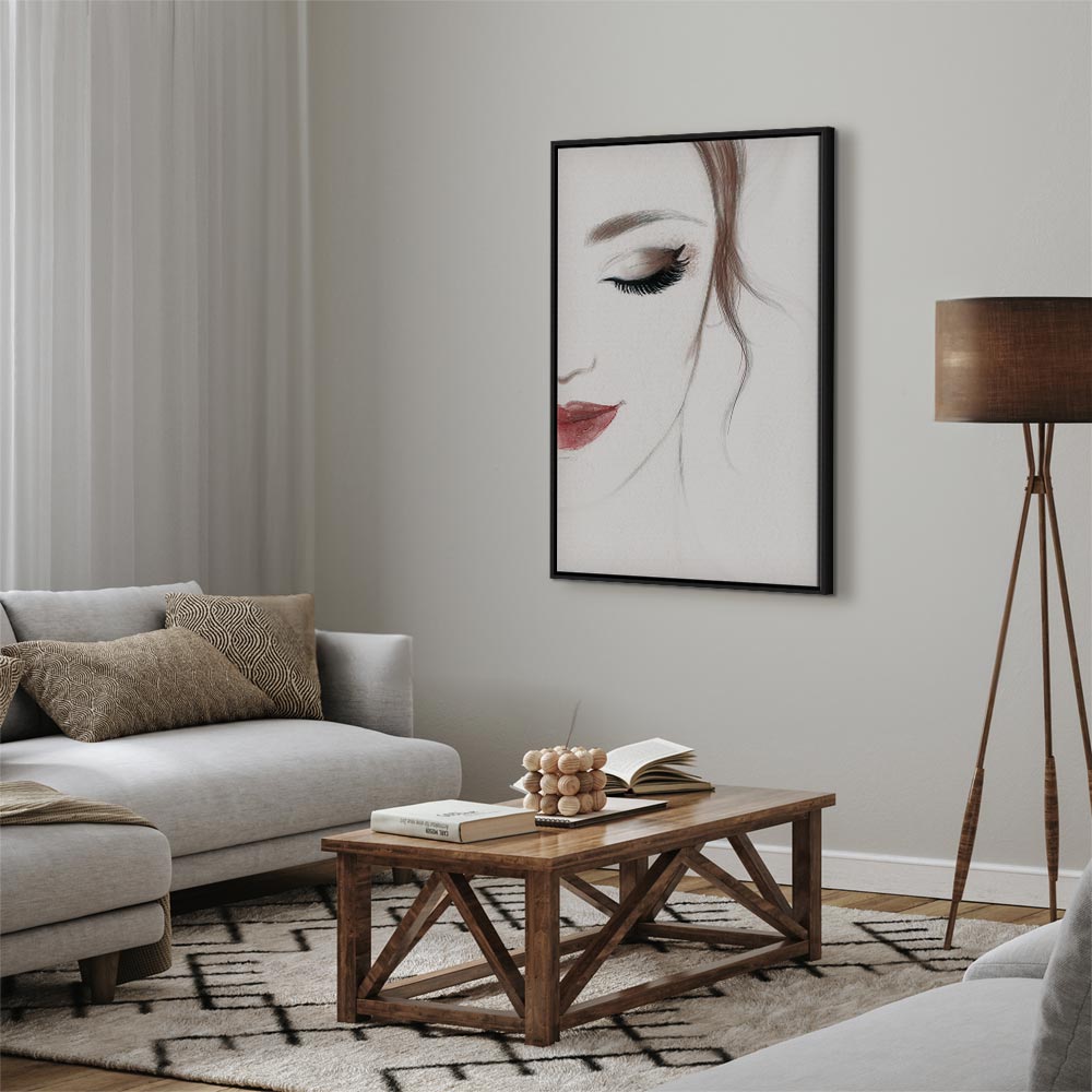 Delicate Female Portrait Vertical Canvas Print