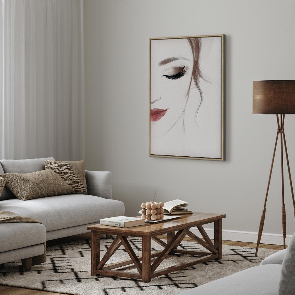 Delicate Female Portrait Vertical Canvas Print