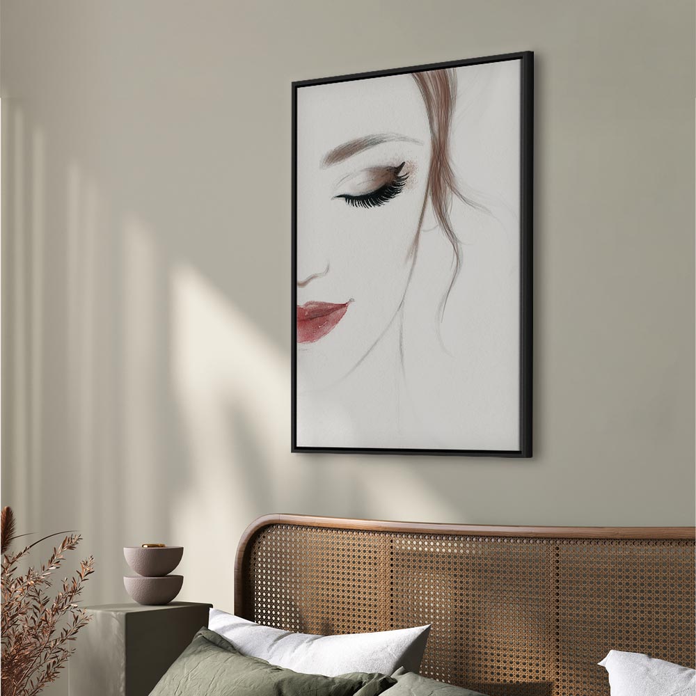 Delicate Female Portrait Vertical Canvas Print