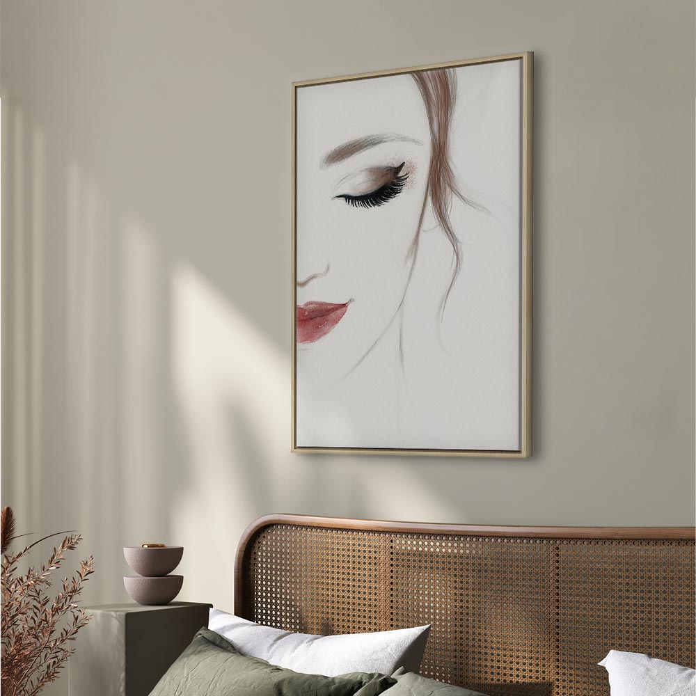 Delicate Female Portrait Vertical Canvas Print