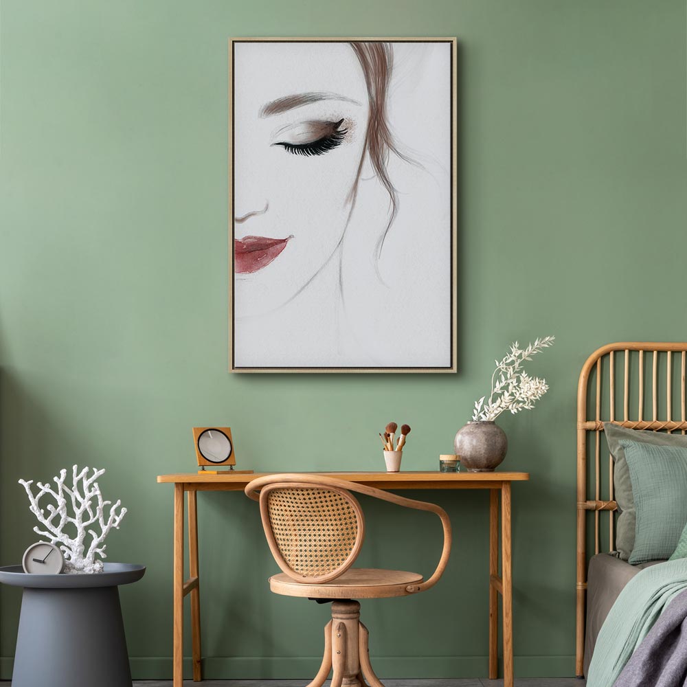 Delicate Female Portrait Vertical Canvas Print