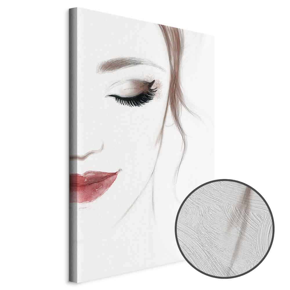 Delicate Female Portrait Vertical Canvas Print
