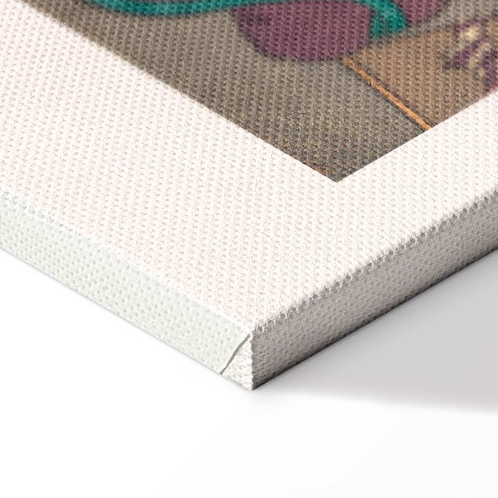 Japanese Woodcut Figures Multicolor Canvas Print