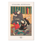 Japanese Woodcut Figures Multicolor Canvas Print