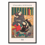 Japanese Woodcut Figures Multicolor Canvas Print