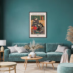 Japanese Woodcut Figures Multicolor Canvas Print