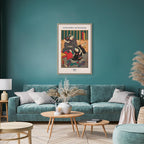 Japanese Woodcut Figures Multicolor Canvas Print