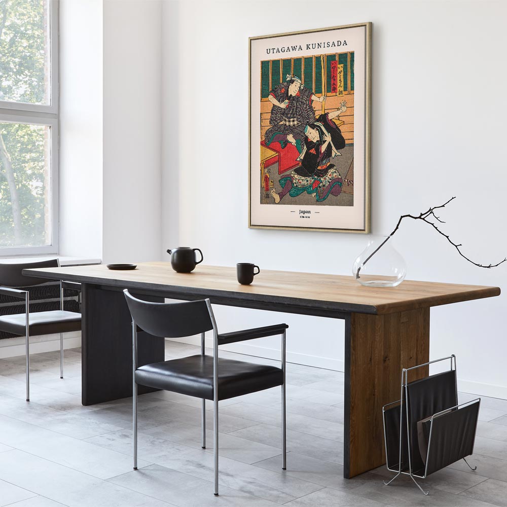 Japanese Woodcut Figures Multicolor Canvas Print