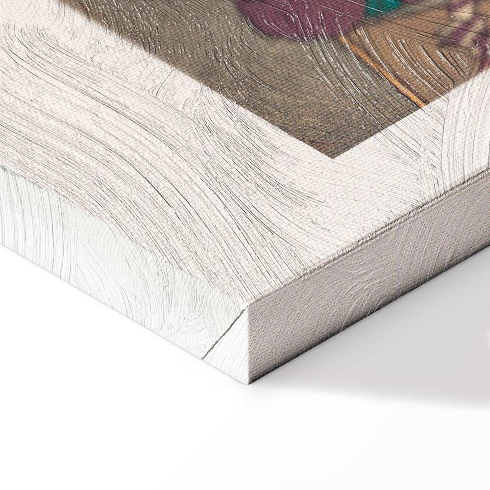 Japanese Woodcut Figures Multicolor Canvas Print