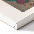 Japanese Woodcut Figures Multicolor Canvas Print