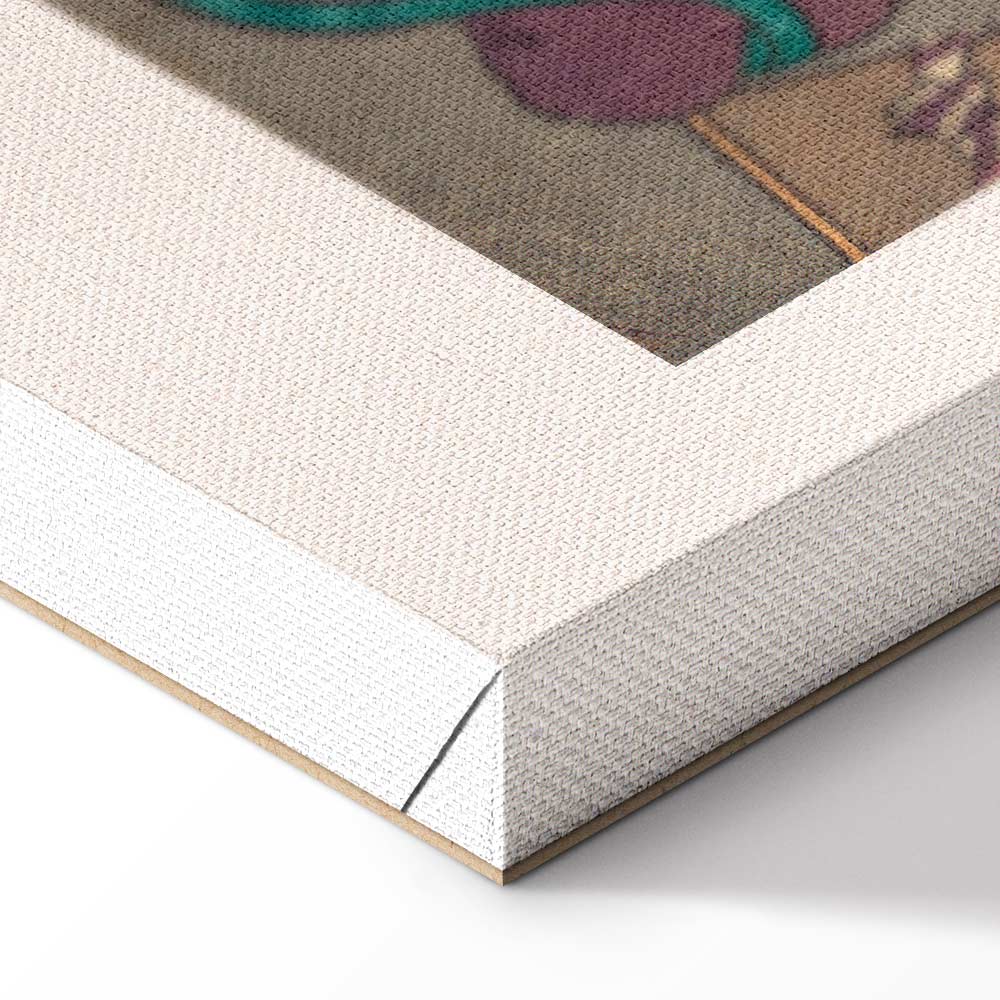 Japanese Woodcut Figures Multicolor Canvas Print