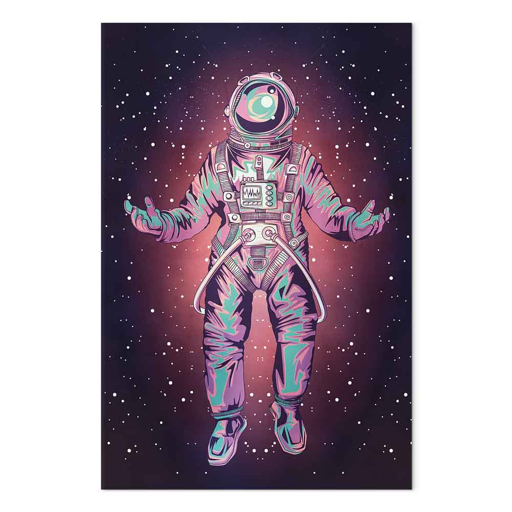 Lonely Traveler Starry Cosmos Vertical Canvas Print