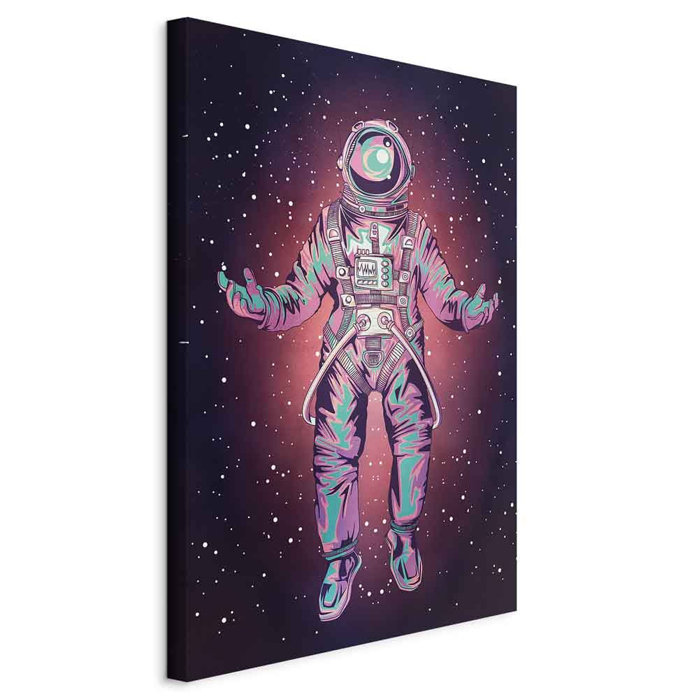 Lonely Traveler Starry Cosmos Vertical Canvas Print
