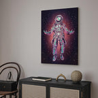 Lonely Traveler Starry Cosmos Vertical Canvas Print