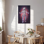 Lonely Traveler Starry Cosmos Vertical Canvas Print