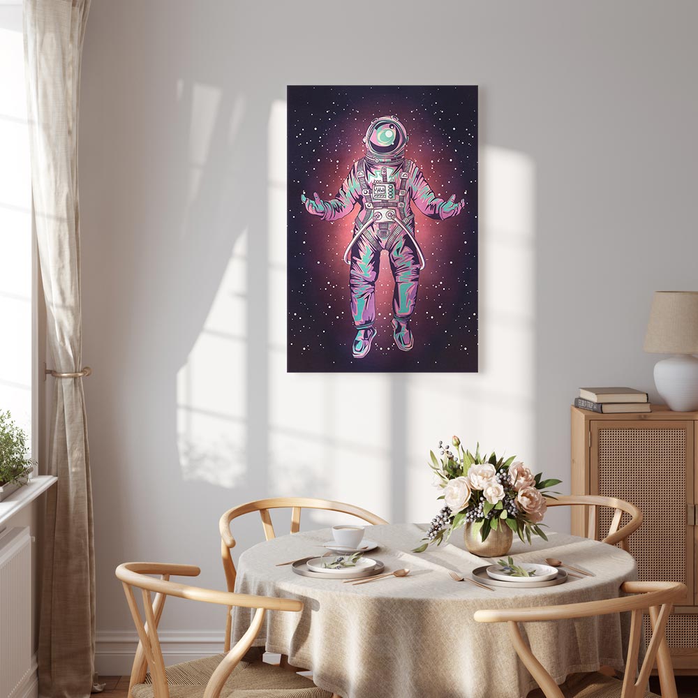 Lonely Traveler Starry Cosmos Vertical Canvas Print