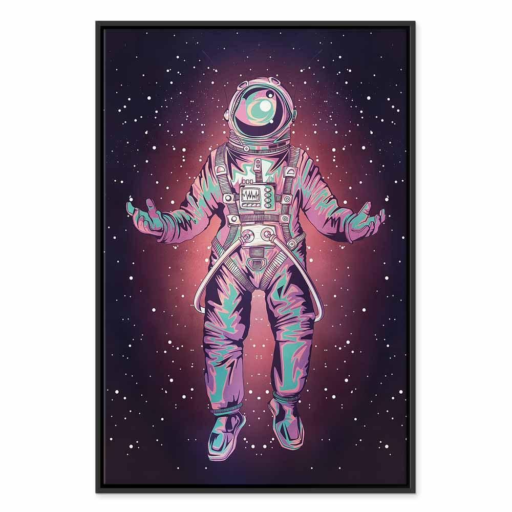 Lonely Traveler Starry Cosmos Vertical Canvas Print