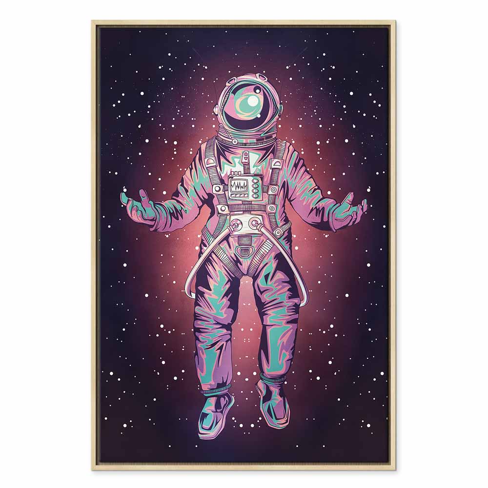 Lonely Traveler Starry Cosmos Vertical Canvas Print