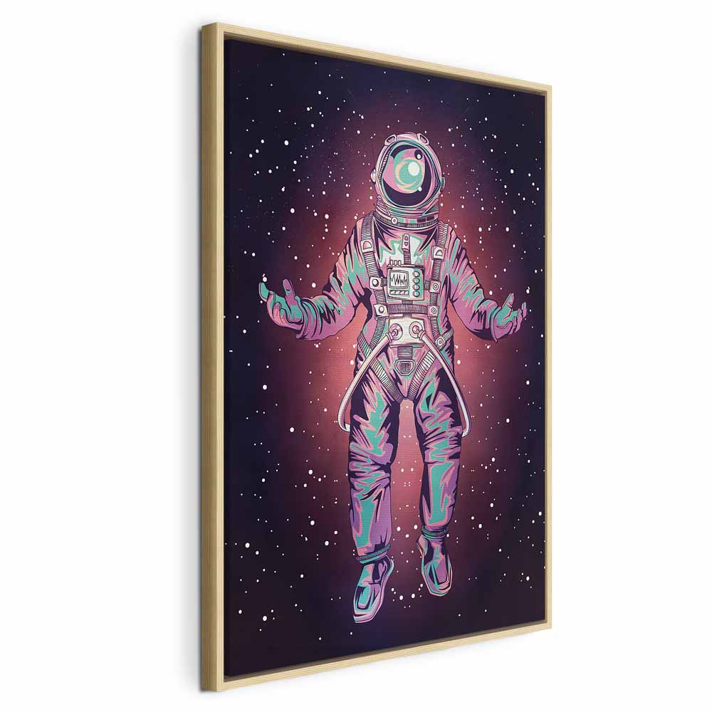 Lonely Traveler Starry Cosmos Vertical Canvas Print
