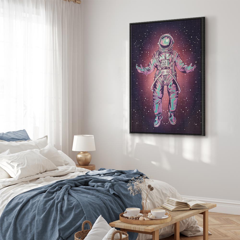 Lonely Traveler Starry Cosmos Vertical Canvas Print