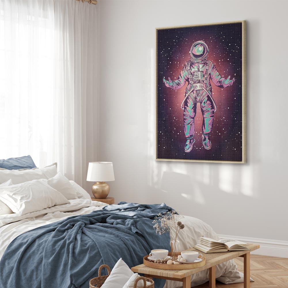 Lonely Traveler Starry Cosmos Vertical Canvas Print
