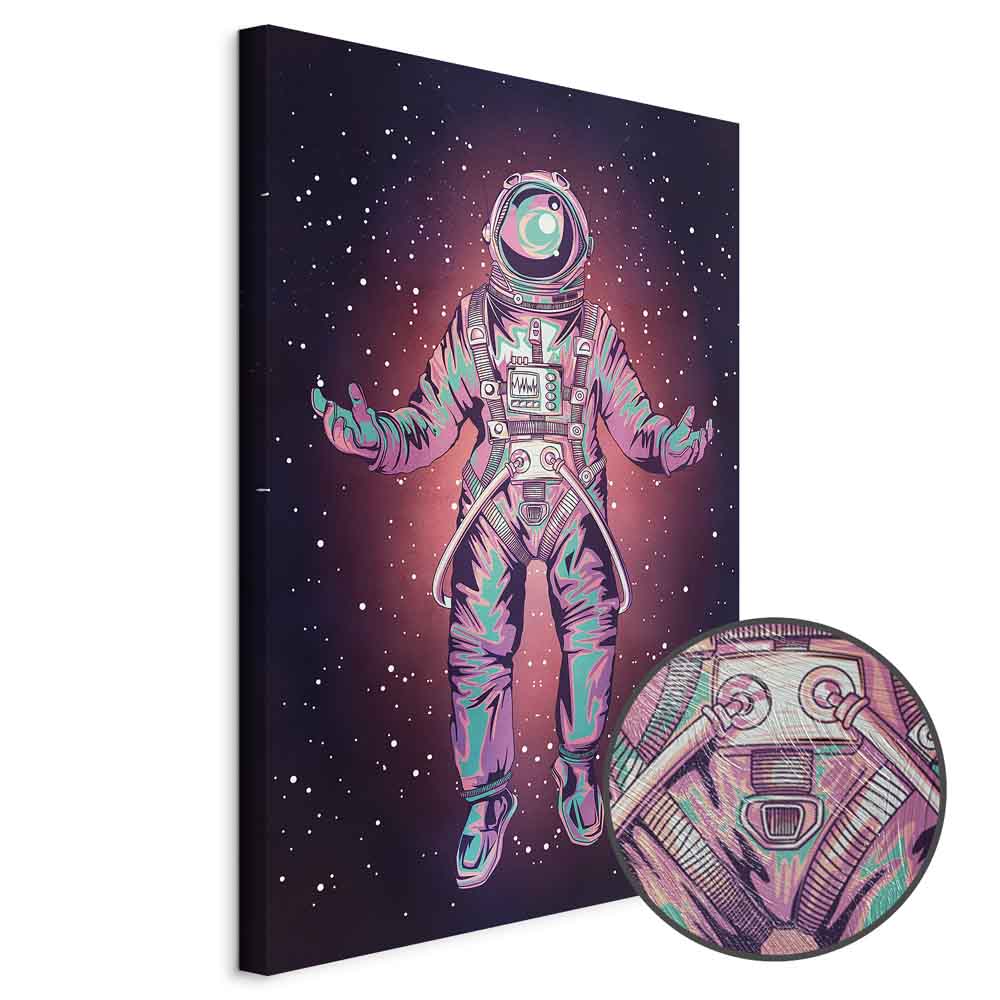 Lonely Traveler Starry Cosmos Vertical Canvas Print