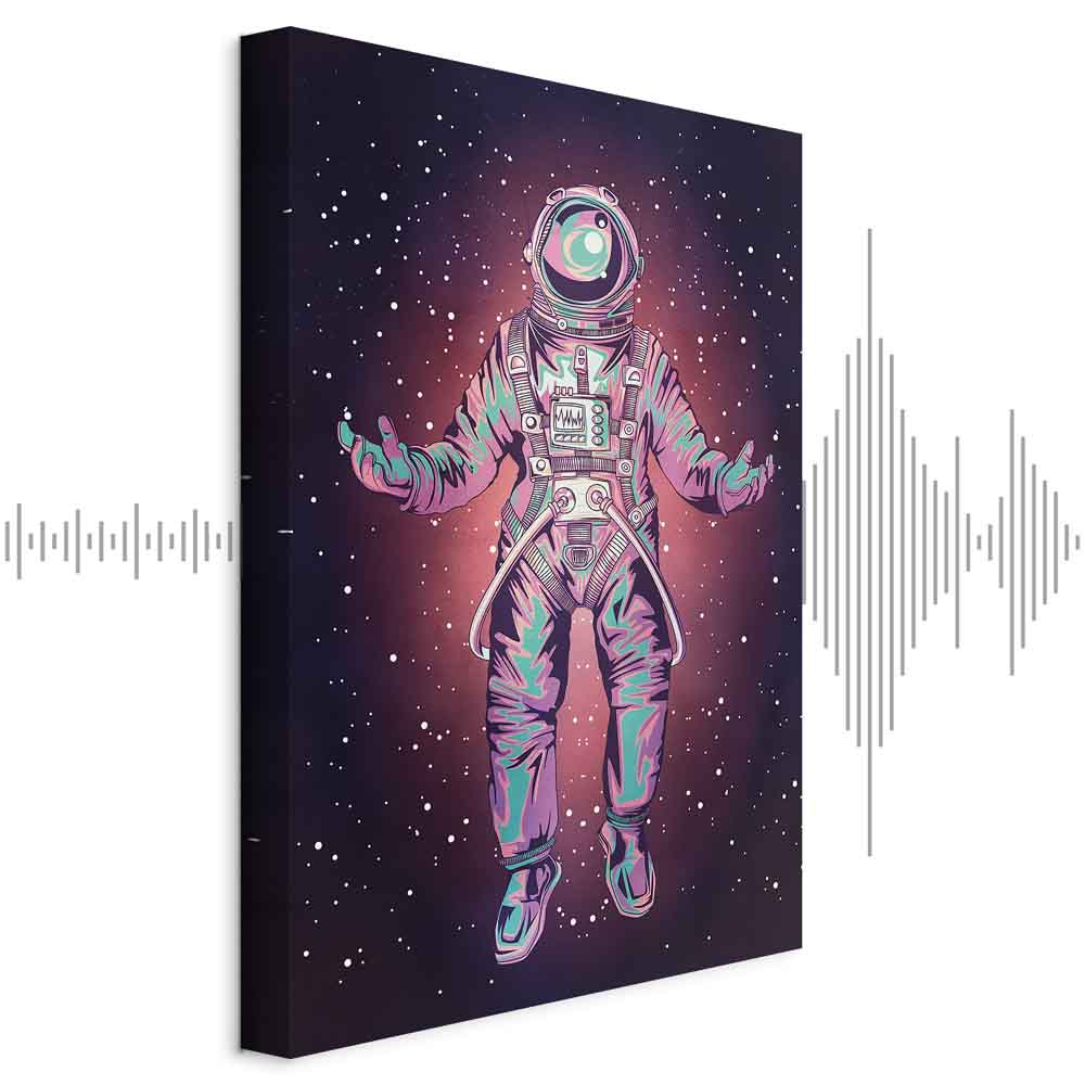 Lonely Traveler Starry Cosmos Vertical Canvas Print
