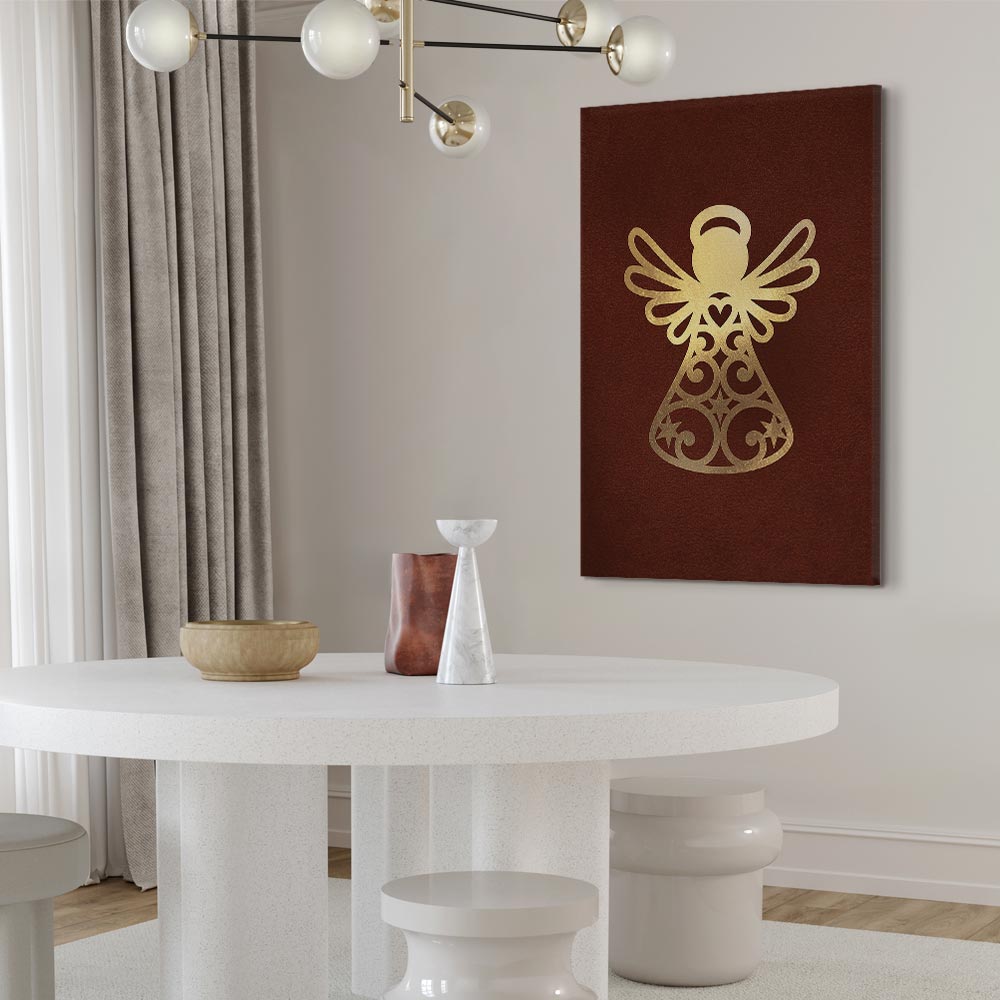 Angelic Gold Figure Vertical Canvas Print