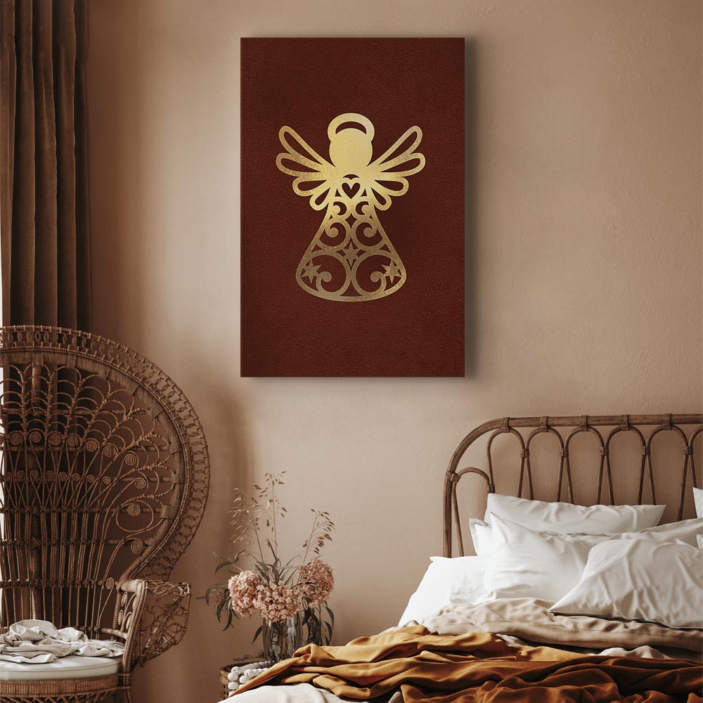 Angelic Gold Figure Vertical Canvas Print
