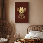 Angelic Gold Figure Vertical Canvas Print