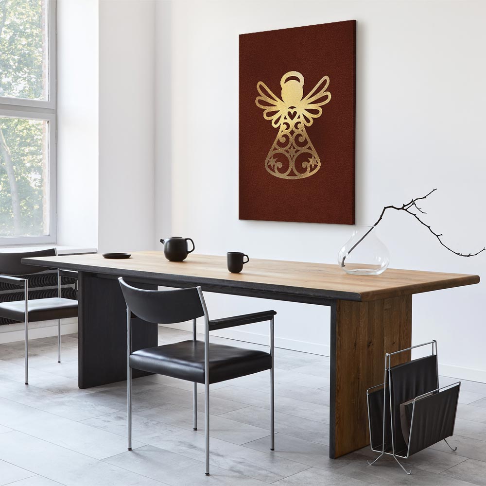 Angelic Gold Figure Vertical Canvas Print