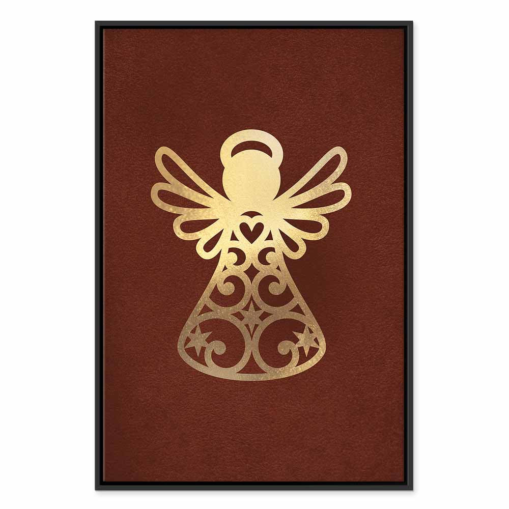 Angelic Gold Figure Vertical Canvas Print