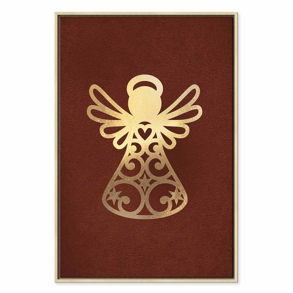 Angelic Gold Figure Vertical Canvas Print