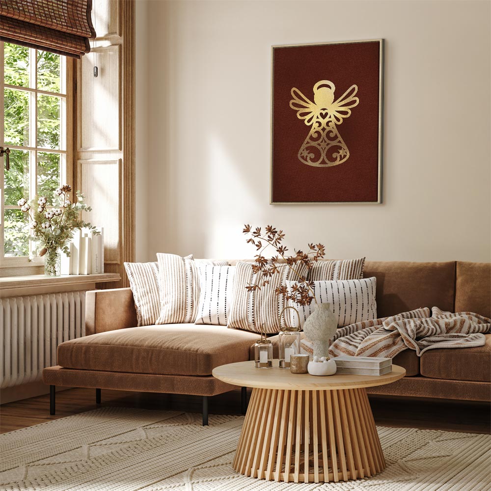 Angelic Gold Figure Vertical Canvas Print