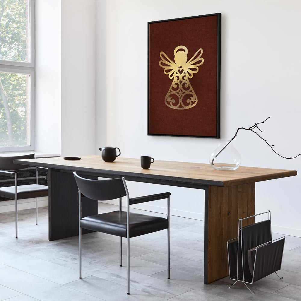 Angelic Gold Figure Vertical Canvas Print