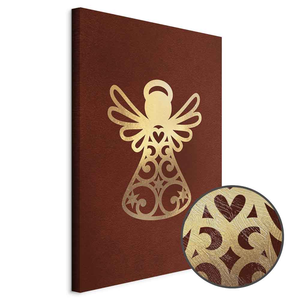 Angelic Gold Figure Vertical Canvas Print