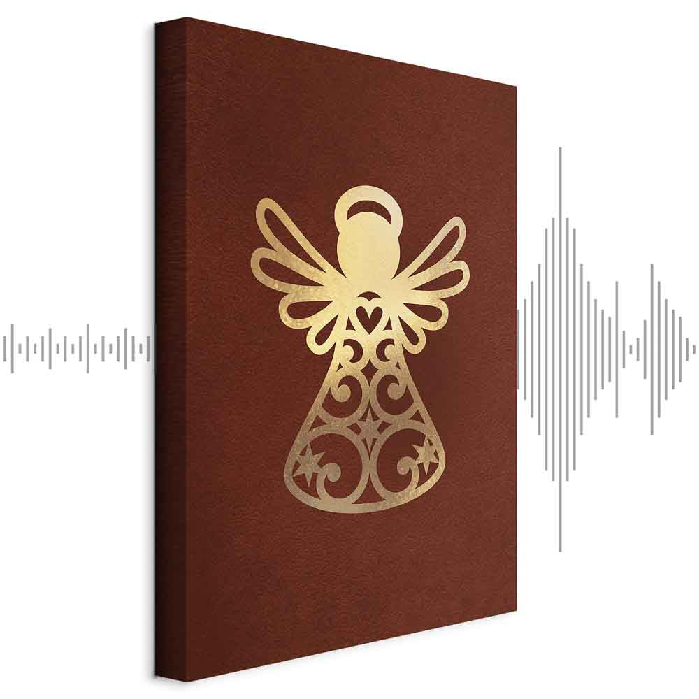 Angelic Gold Figure Vertical Canvas Print