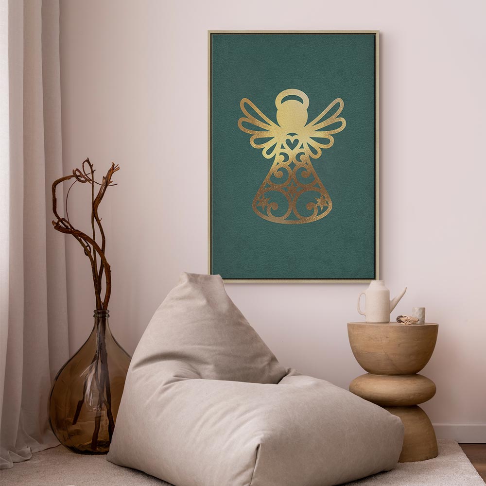 Angelic Christmas Figure Vertical Canvas Print