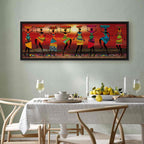 Colorful African Women Dancing Silhouettes Canvas Print