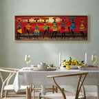 Colorful African Women Dancing Silhouettes Canvas Print