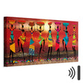 Colorful African Women Dancing Silhouettes Canvas Print