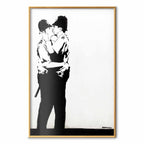 Policemen Kiss Graffiti Street Art Poster