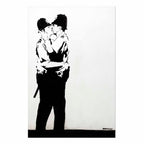 Policemen Kiss Graffiti Street Art Poster
