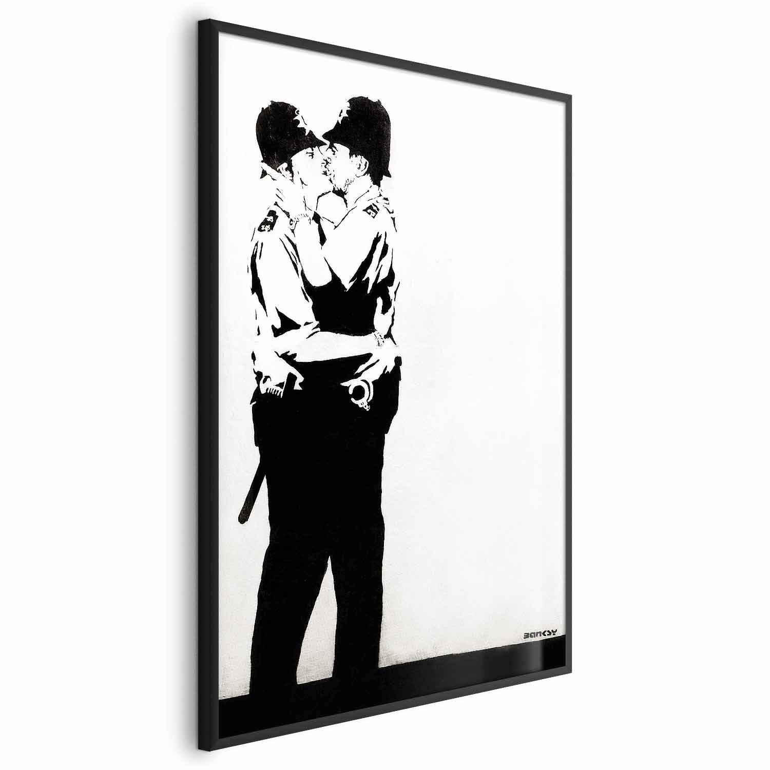 Policemen Kiss Graffiti Street Art Poster