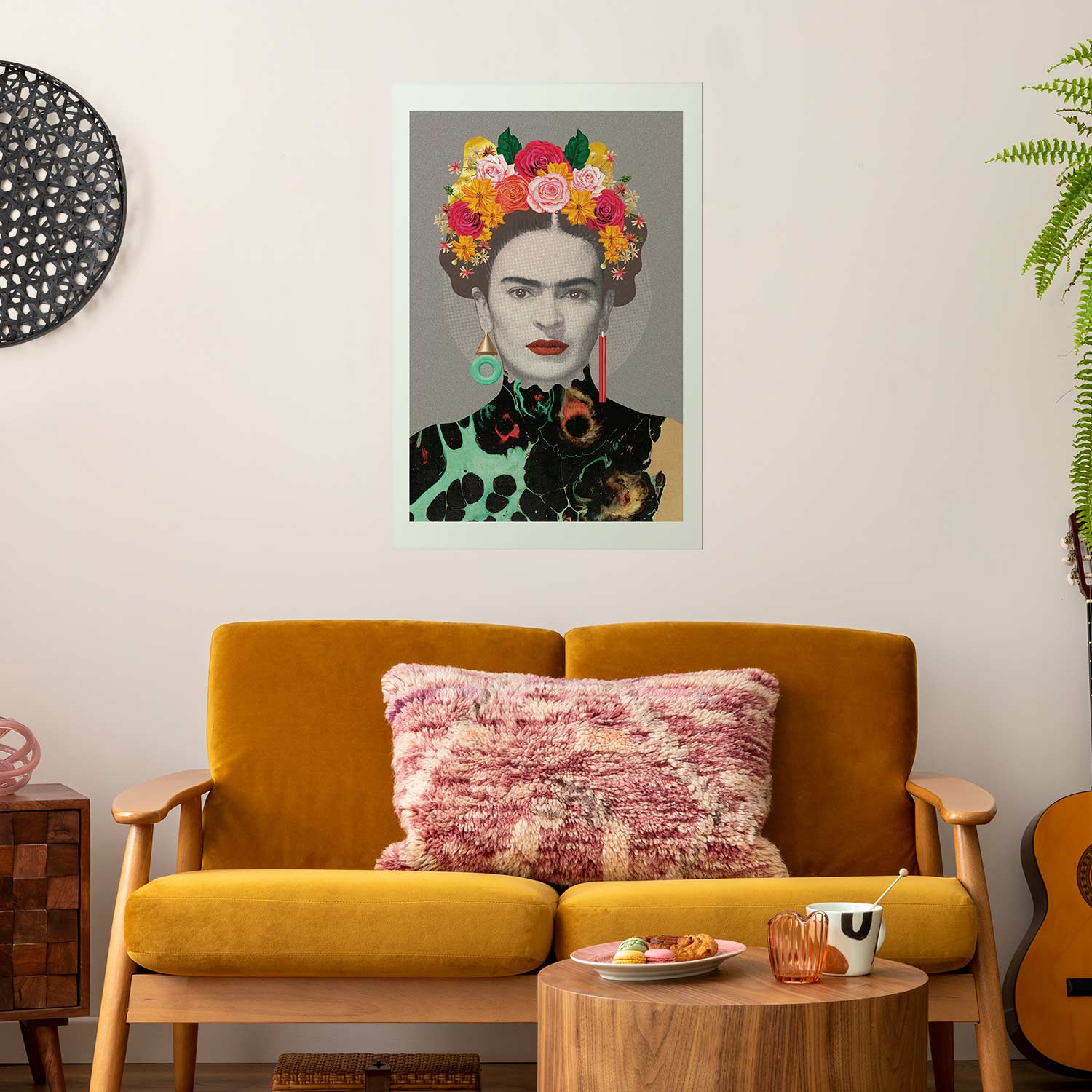 Frida Kahlo Floral Portrait Poster