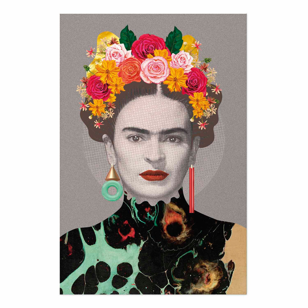 Frida Kahlo Floral Portrait Poster