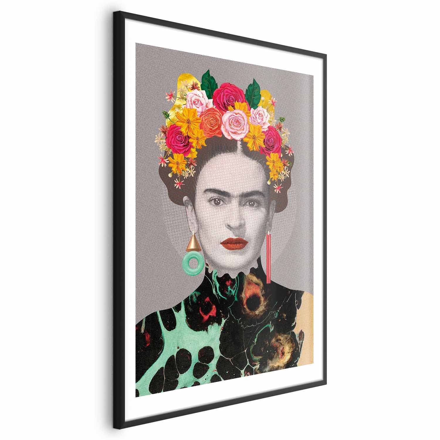 Frida Kahlo Floral Portrait Poster