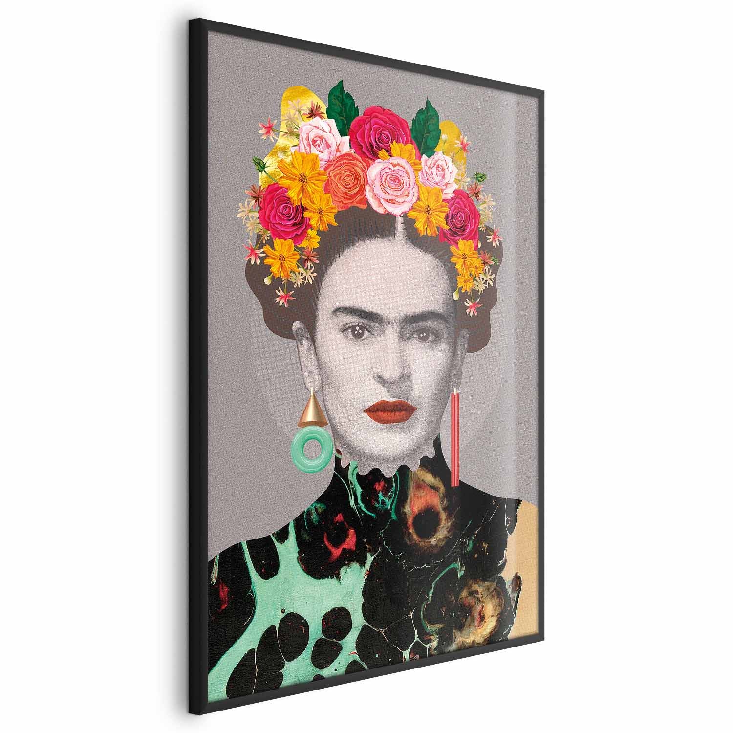 Frida Kahlo Floral Portrait Poster